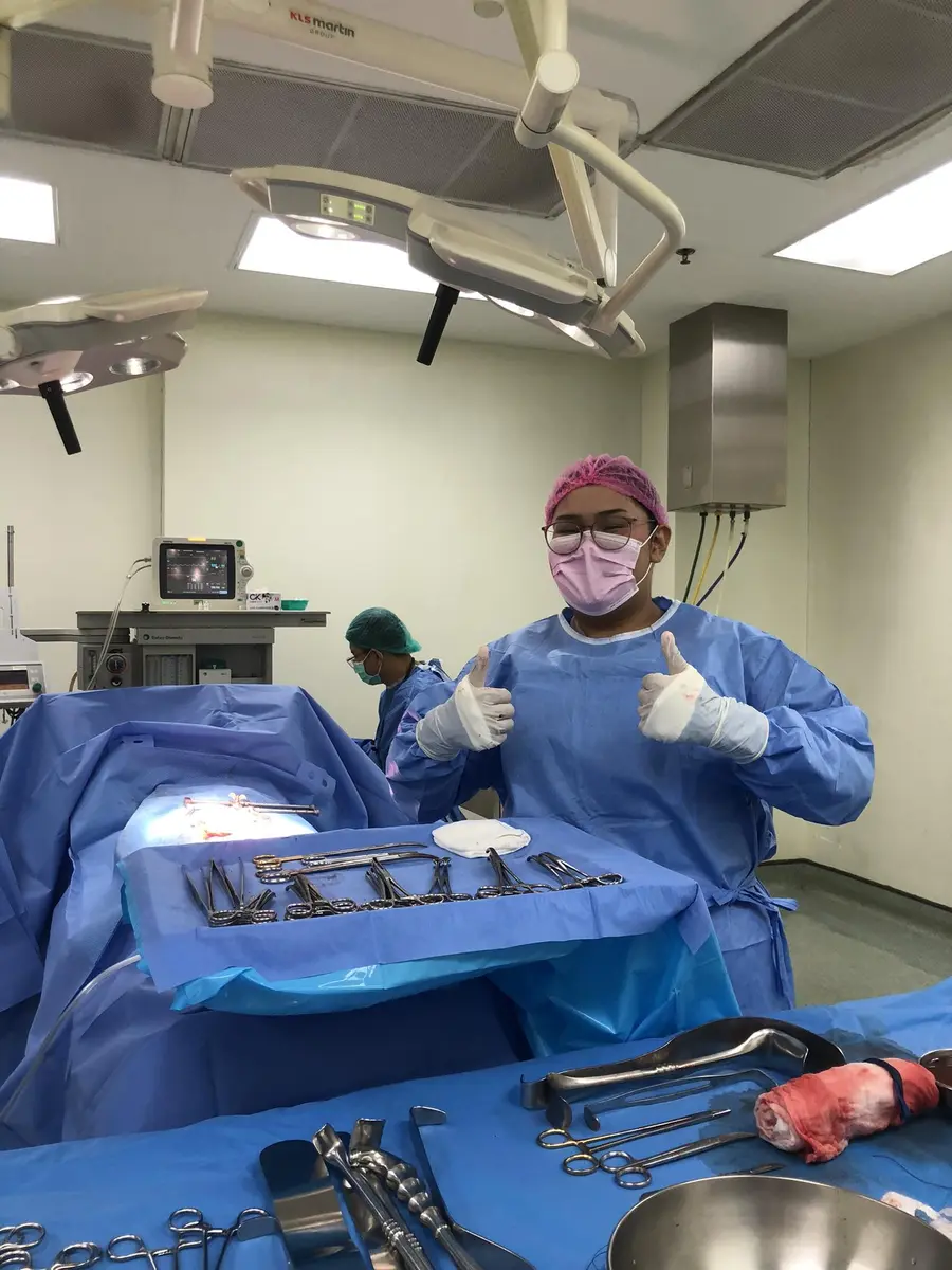 Sophia during a clinical operating room experience