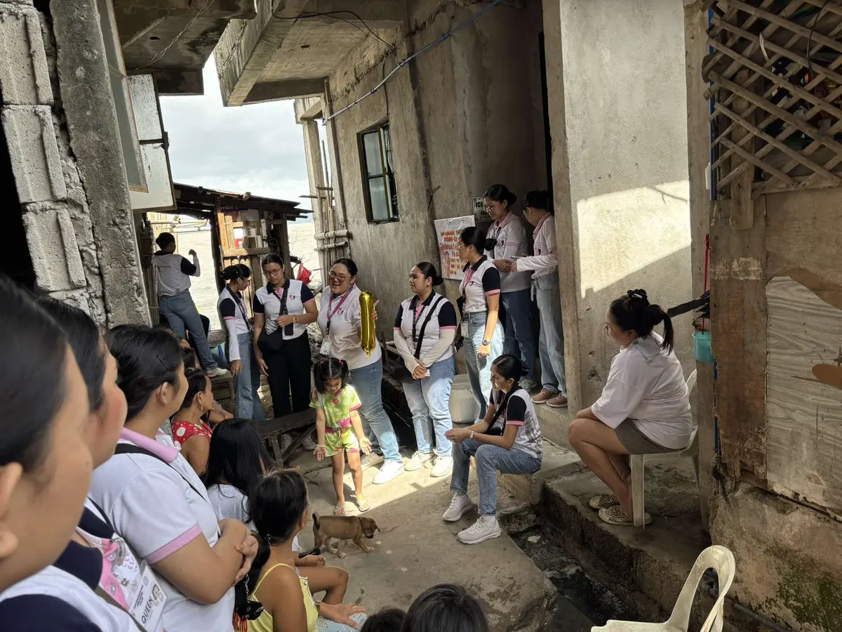 Sophia and fellow students during a community visit